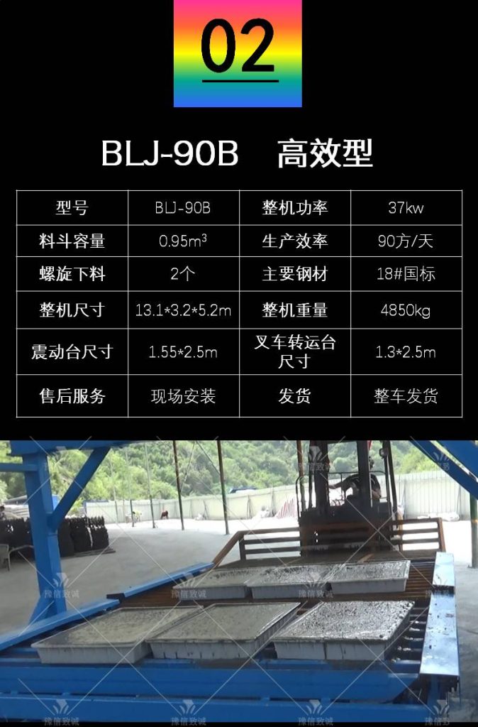預制件雙振臺生產線技術參數